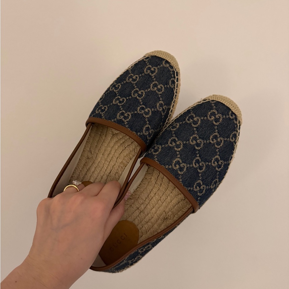 Gucci Navy Monogram Espadrilles - image 1
